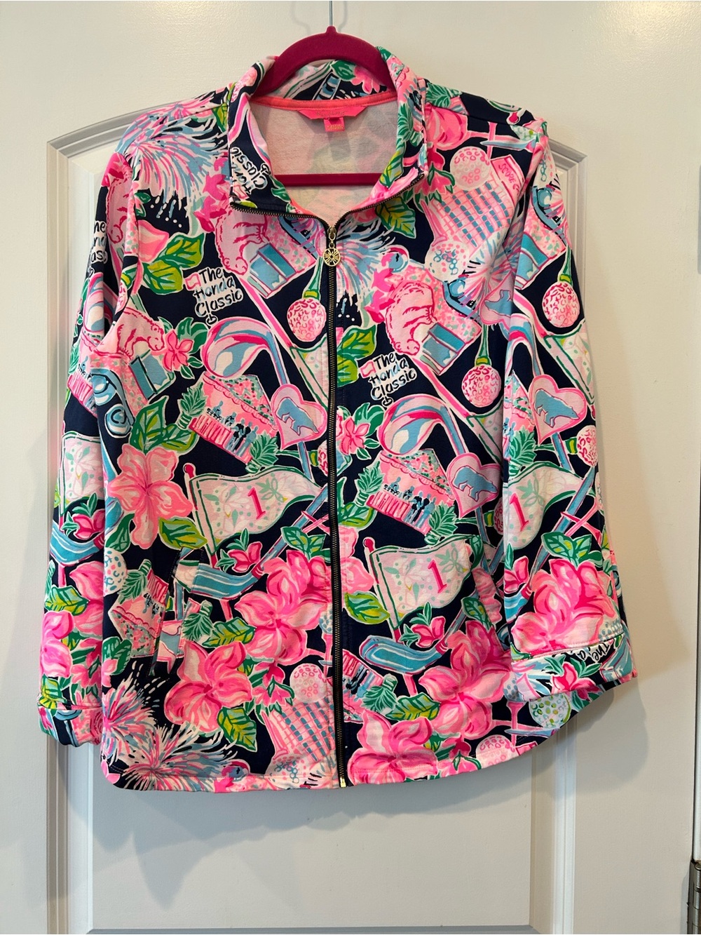 Lilly Pulitzer Honda Classic Skipper Popover - Pink & Navy Golf
